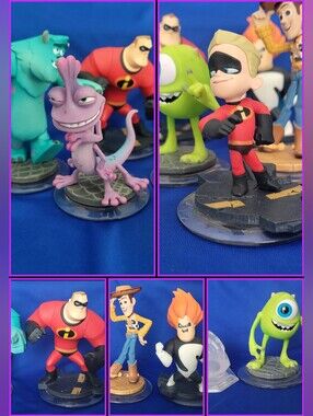 Disney Infinity 1.0 INCREDIBLES, MONSTERS INC, TOY STORY WOODY WAZOWSKI SULLY